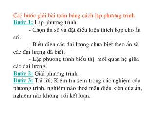 Bài giảng Đại số 8 - Bài 7: Giải bài toán bằng cách lập phương trình