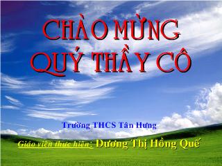 Bài giảng Đại số 8 - Tuần 29, tiết 62: Bất phương trình một ẩn - Dương Thị Hồng Quế