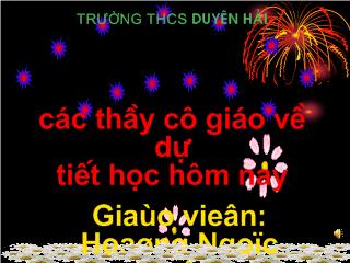 Bài giảng Đại số 8 - Tiết 14: Chia đa thức cho đơn thức - Hoàng Ngọc Hân