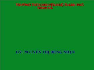 Bài giảng Đại số 8 - Tiết 33, bài 3: Giải hệ phương trình bằng phương pháp thế - Nguyễn Thị Hồng Nhạn