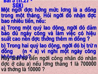 Bài giảng Đại số 8 - Tiết 52: Giá trị của một biểu thức đại số