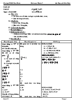 Giáo án Đại số 7 - Tiết 19 - Nguyễn Văn Hận