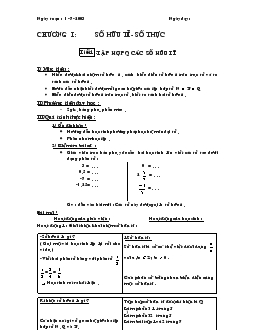 Giáo án Đại số 7 - Tiết 1: Tập hợp Q các số hữu tỉ