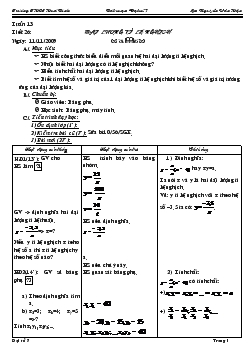 Giáo án Đại số 7 - Tiết 26 - Nguyễn Văn Hận