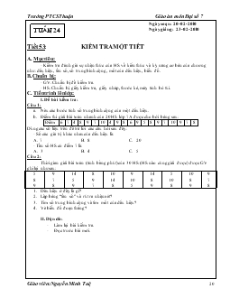 Giáo án Đại số 7 - Tuần 24: Kiểm tra một tiết