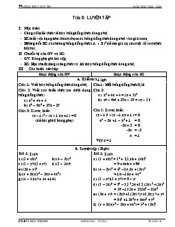 Giáo án Đại số 8 - Năm 2008-2009