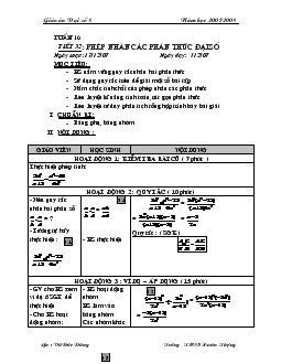 Giáo án Đại số 8 - Tuần 16 - Vũ Đức Dũng