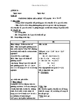 Giáo án Đại số 8 - Tuần 20 - Vũ Đức Dũng