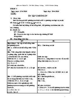 Giáo án Đại số 8 - Tuần 32 - Vũ Đức Dũng