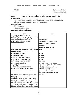 Giáo án Đại số 8 - Tuần 4 - Vũ Đức Dũng