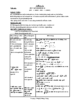 Giáo án Đại số 9 - Tiết 15: Ôn tập chương I