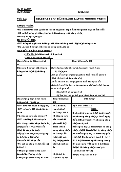 Giáo án Đại số 9 - Tiết 41: Giải bài toán bằng cách lập hệ phương trình