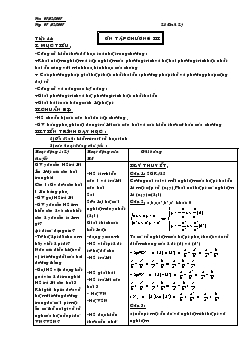 Giáo án Đại số 9 - Tiết 44: Ôn tập chương III