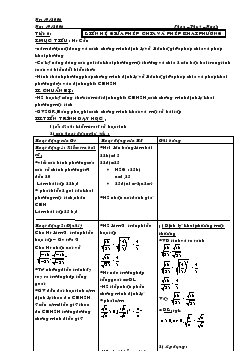 Giáo án Đại số 9 - Tiết 6: Liên hệ giữa phép chia và phép khai phương