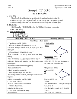 Giáo án Hình học 8 - Năm 2010 - Tiết 1