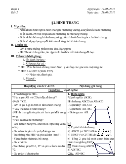 Giáo án Hình học 8 - Năm 2010 - Tiết 2