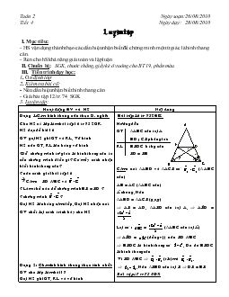 Giáo án Hình học 8 - Năm 2010 - Tiết 4