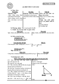 Giáo án Hình học 8 - Tiết 28, bài 3: Diện tích tam giác