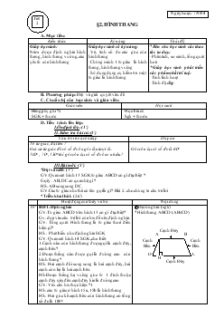 Giáo án Hình học 8 - Tiết 2: Hình thang