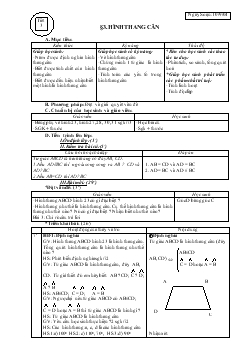 Giáo án Hình học 8 - Tiết 3: Hình thang cân