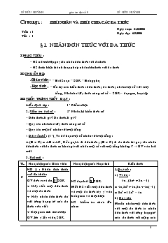 Giáo án Đại số 8 - Lê Hữu Huỳnh - Tiết 1-6