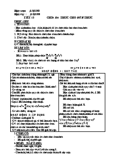 Giáo án Đại số 8 - Tiết 15: Chia đa thức cho đơn thức
