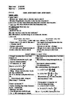 Giáo án Đại số 8 - Tiết 15: Chia đơn thức cho đơn thức