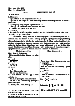 Giáo án Đại số 8 - Tiết 22: Phân thức đại số