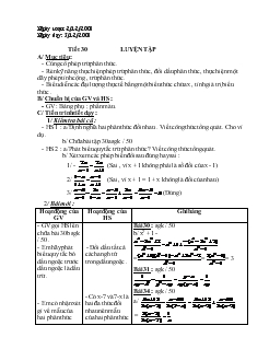 Giáo án Đại số 8 - Tiết 30: Luyện tập