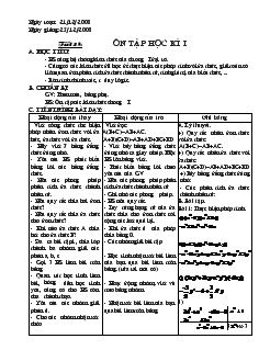 Giáo án Đại số 8 - Tiết 38: Ôn tập học kì I