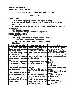 Giáo án Đại số 8 - Tiết 43-44: Phương trình bậc nhất một ẩn và cách giải