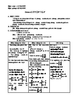 Giáo án Đại số 8 - Tiết 48: Luyện tập