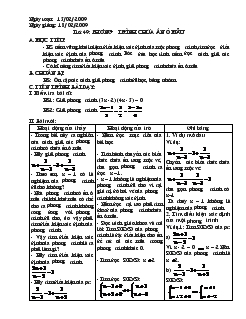 Giáo án Đại số 8 - Tiết 49: Phương trình chứa ẩn ở mẫu
