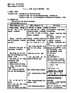 Giáo án Đại số 8 - Tiết 55: Ôn tập chương III