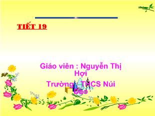 Bài giảng Đại số 8 - Nguyễn Thị Hợi - Tiết 19: Ôn tập chương I