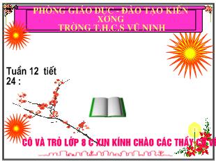 Bài giảng Đại số 8 - Tuần 12, tiết 24: Luyện tập - Trường THCS Vũ Ninh