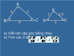 Bài giảng Hình học 8 - Bài 4: Khái niệm hai tam giác đồng dạng