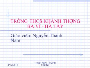 Bài giảng Hình học - Nguyễn Thanh Nam - Tiết 3: Ba điểm thẳng hàng