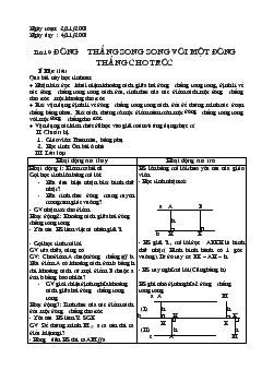 Giáo án Hình học 8 - Mai Văn Hiển - Tiết 19: Đường thẳng song song với một đường thẳng cho trước