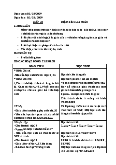 Giáo án Hình học 8 - Mai Văn Hiển - Tiết 35: Diện tích đa giác