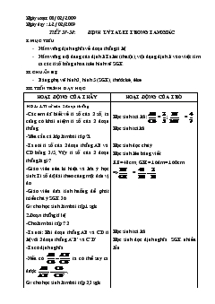 Giáo án Hình học 8 - Mai Văn Hiển - Tiết 37-38: Định lý Talet trong tam giác