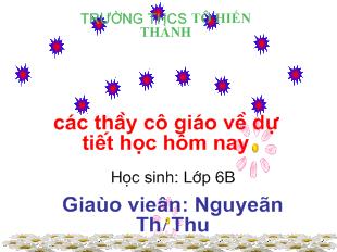 Bài giảng Hình học 6 - Nguyễn Thị Thu - Bài 10: Trung điểm của đoạn thẳng