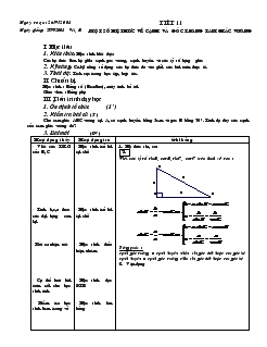 Giáo án Hình học 9 - Tiết 11: Một số hệ thức về cạnh và góc trong tam giác vuông