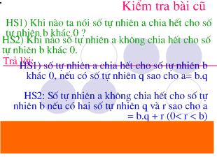 Bài giảng Số học 6 - Tiết 18: Tính chất chia hết của một tổng