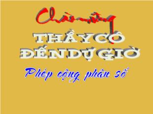Bài giảng Số học 6 - Tiết 78: Phép cộng phân số