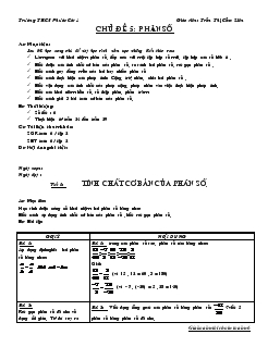 Tài liệu dạy tự chọn Toán 6 - Trần Thị Cẩm Liên - Chủ đề 5: Phân số