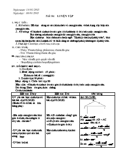 Bài giảng Hình học Tiết 36: LUYỆN TẬP