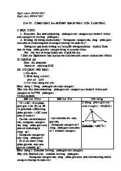 Bài giảng Hình học Tiết 57: Tính chất ba đường phân giác của tam giác