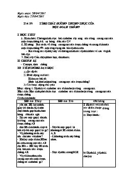 Bài giảng Hình học Tiết 59: Tính chất đường trung trực của một đoạn thẳng