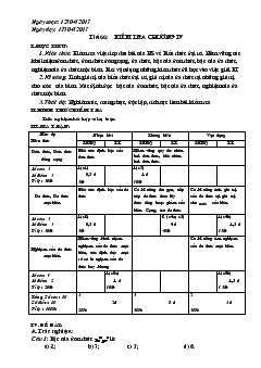 Bài giảng Tiết 66: Kiểm tra chương IV